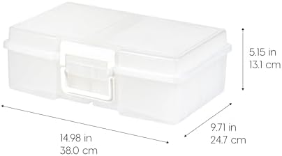IRIS USA Photo Storage Box |Made in USA| 12 Cases - (2-Pack) - Clear - Image 3