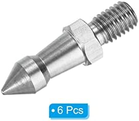 PATIKIL M8 Thread Tripod Spike, 6 Pack Camera Tripod Ground Spike Screw Stainless Steel Spike Mount Adapter for Monopod Style 2, Silver - Image 3