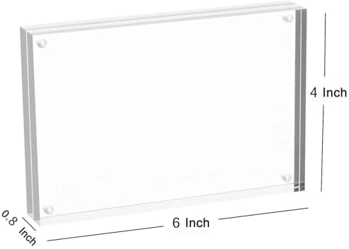 Meetu Acrylic Picture Frame 4x6,Clear Freestanding Double Sided 20mm Thickness Frameless Magnetic Photo Frames Desktop Display with Gift Box Package(5 Pack) - Image 5