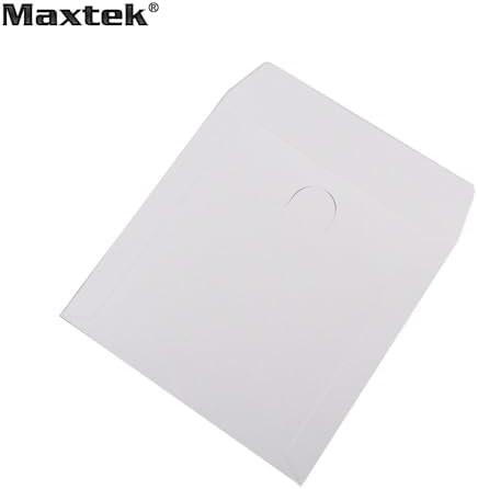 100 Pack Maxtek Premium White Paper CD DVD Sleeves Envelope with Window Cut Out and Flap, 100 gsm - Image 2