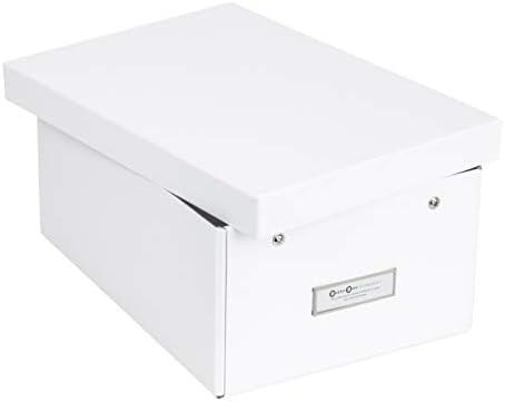 Bigso Box of Sweden Karin Collapsible Storage Box with Labelframe for Easy Identification - Simple Assembly Without Tools - Decorative Storage Boxes with Lids - 8.9in x 12.4in x 5.4in - White - Image 2