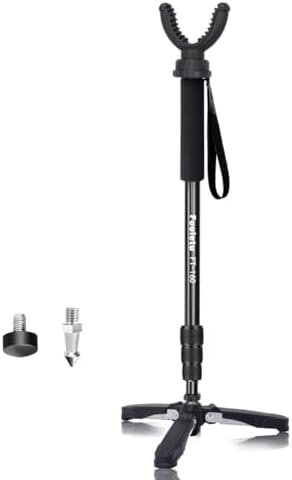 24"-64" Shooting Stick Monopod Hunting Tripod with 360° U Yoke Rest by Fooletu