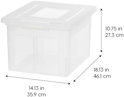 IRIS USA 35 Qt. Letter/Legal File Box with Latching Lid, Clear - Image 2