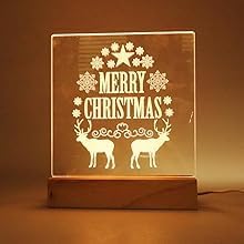6" Warm Light Wood LED Light Base with Acrylic Sheet for Home Decor Art - Image 4