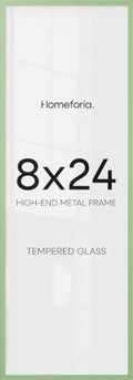 Homeforia 8x24 Green Panoramic Picture Frame, High-End Metal, Glass by Homeforia