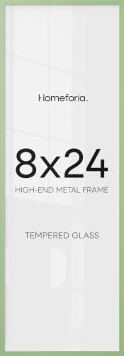Homeforia 8x24 Green Panoramic Picture Frame, High-End Metal, Glass by Homeforia