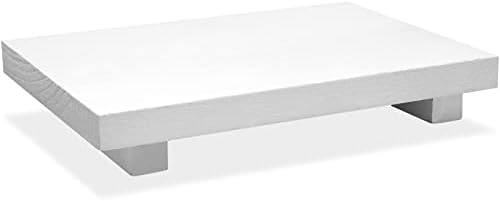 Nuogo Wood Pedestal Riser Stand for Kitchen Soap Tray,12 X 7 Inch,White by Nuogo