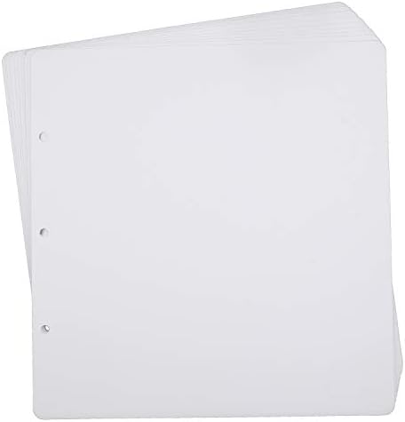 10 Sheets Double Sided Scrapbooking Refill Pages, 9.84x10.24" No Acid Thick Additional Craft Paper Cardboard for ALL ADVcer 10x10 inch Three-Ring Loose-Leaf Binder Photo Album Scrapbook (White) by ADVcer
