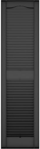 Ekena Millwork Lifetime Vinyl LL1S14X05500BL Standard Cathedral Top Center Mullion, Open Louver Vinyl Shutters, w/Installation Shutter-Lok's & Matching Screws (Per Pair), 14 1/2"W x 55"H, Black - Image 5