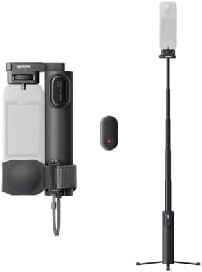 Insta360 Foldable 2-in-1 Selfie Stick Remote Kit with Invisible Stick, Built-in Tripod, Ideal for Vlogging, Hiking, Group Shots, Supports X5, X4 Air, X4, X3 Action Cameras by Unknown