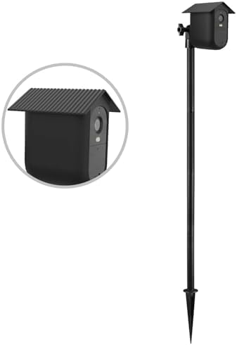 Security Camera Ground Stake and Weatherproof Silicone Skin Compatible with Arlo Essential XL Camera (2nd Gen) Suitable for Stake Into Soft Ground（Black） - Image 5