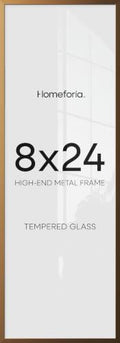 Homeforia 8x24 Bronze Panoramic Picture Frame, High-End Metal, Glass by Homeforia