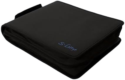 DVD CD Storage Case with Extra Wide Title Cover Pages for Blu Ray Movie Music Audio Disk (Portable Carrying Binder Holder Wallet Album Home Organizer Shelf)- Black, 192 Disk Units, 96 Booklet Pockets - Image 6