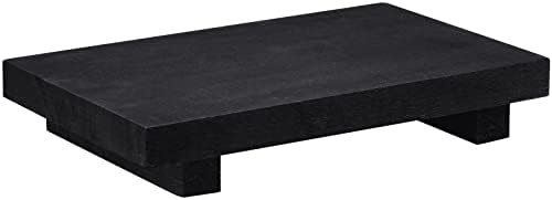 Nuogo Wood Pedestal Riser Stand for Kitchen Soap Tray,9 X 6 Inch,Black by Nuogo
