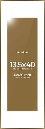 Homeforia 13.5x40 Bronze Picture Frame, High-End Metal, 10x30 Mat, Glass by Homeforia