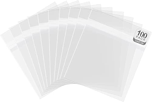 Golden State Art 12x12 Inch Crystal Sealed Clear Plastic Sleeves,100 Pack by GoldenStateArt