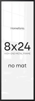 Homeforia 8x24 Black Panoramic Picture Frame, High-End Metal, Glass by Homeforia
