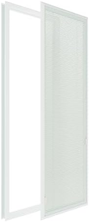 22" x 64" Entry Door Double Glazed Tempered Glass Replacement with Enclosed Shutters - Frame Size, 1-Lite Clear Tempered Glass Insert Kit, Privacy, Easy Installation and Maintenance, White - Image 6