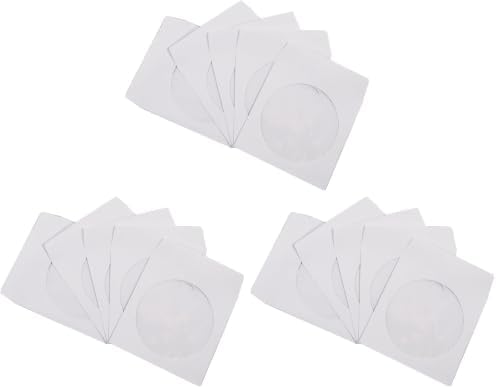 300 Pack Maxtek Premium Thick White Paper CD DVD Sleeves Envelope with Window Cut Out and Flap, 100g by Maxtek