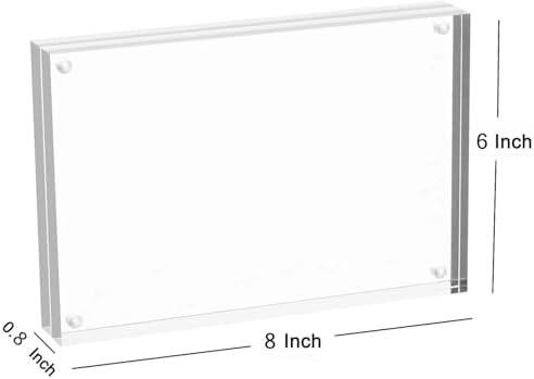 Meetu Acrylic Picture Frame 6x8 Tabletop Photo Frame Magnetic Double Sided Frame Free Standing Desktop for Display Document, Certificate, Photograph, Artwork in Office Room - Image 3