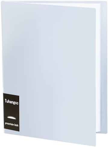 Tuhangcc Binder with Plastic Sleeves 8.5x11 20-Pocket - Heavy Duty Art Portfolio Folder with Clear Sheet Protectors,Displays 40Pages, Presentation Book,Document Organizer(Light Grey) by Tuhangcc