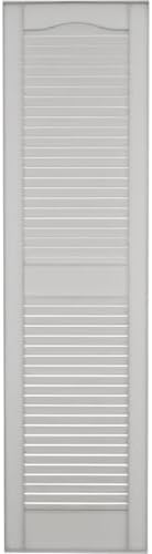 Builders Edge 12 in. W x 72 in. H Builders Edge, Standard Cathedral Top Center Mullion, Open Louver Shutters, Includes Matching Installation Spikes (Per Pair), 001 - White - Image 5