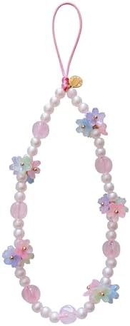 Drawwind Phone Charm Beaded Wristlet Strap Universal Cell Phone Lanyard Cute Bracelet Wrist Strap Beaded Chain String Handmade Accessories for Case Camera Bags (Flower Girl) by Drawwind
