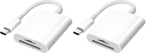 USB C SD Card Reader for iPhone 15 16/iPad/MacBook/Mac, xdgeLoad USB-C Type C SD Reader Supports SD and MicroSD Memory Card Adapter, Trail Camera Viewer Plug and Play - 2 Slots (Pack of 2) by xdgeLoad