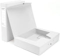 HUA JIE 2 Pack A4 Storage File Boxes Archives Case,65mm Spine-White by HUA+JIE