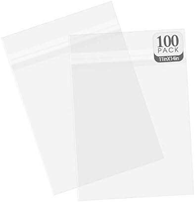 Golden State Art 11x14 Inch Crystal Sealed Clear Plastic Sleeves,100 Pack by GoldenStateArt