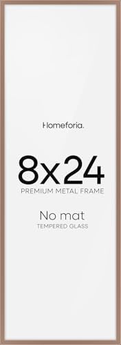 Homeforia 8x24 Mocha Panoramic Picture Frame, High-End Metal, Glass by Homeforia
