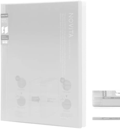 Kokuyo 20-Pocket Binder with Plastic Sleeves 8.5"x11" (Clear), A4 and US Letter Expandable Art Portfolio Folder with Clear Sheet Protectors. 40 Pages of Presentation Display Book. (RA-N20T) by KokuyoUS