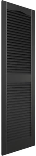 Ekena Millwork Lifetime Vinyl LL1S12X07500BL Standard Cathedral Top Center Mullion, Open Louver Vinyl Shutters, w/Installation Shutter-Lok's & Matching Screws (Per Pair), 12"W x 75"H, Black - Image 3