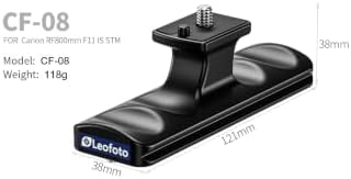 Leofoto CF-08 Replacement Foot for Canon RF 800mm F11 is STM Len, Arca-Swiss Dovetail with QD Socket, 1/4" & 3/8" Threads - Image 6