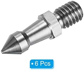 PATIKIL 3/8 Inch Thread Tripod Spike, 6 Pack Camera Tripod Ground Spike Screw Stainless Steel Spike Mount Adapter for Monopod Style 2, Silver - Image 3