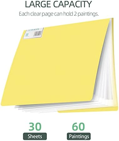 SXhyf A3 Diamond Painting Storage Book for 60 Diamond Painting Pics, 30 Pages Diamond Art Storage Book, Diamond Painting Presentation Portfolio Folder for Artwork (Yellow, A3-16.5 x 12.1 in) - Image 2