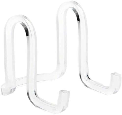 Plymor Clear Acrylic Ribbon-Style Display Easel, 2.875" H x 2.5" W x 3.5" D (2 Pack) by Plymor