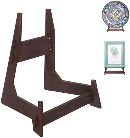 13 Inch Wooden Plate Display Stand, Decorative Picture Frame Stand, 2 Pack by DMREFIT