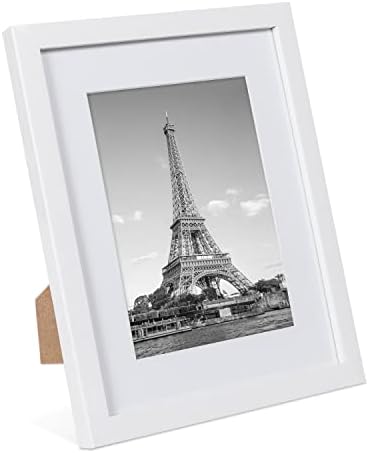 upsimples 8.5x11 Picture Frame Set of 10, Display Pictures 6x8 with Mat or 8.5x11 Without, Multi Photo Frames Collage for Wall or Tabletop Display, White - Image 3