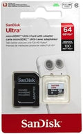 SanDisk SDSDQUA-064G-A11 Professional Ultra 64GB MicroSDXC card is custom formatted for high speed, lossless recording! Includes Standard SD Adapter. (UHS-1 Class 10 Certified 30MB/sec) for GoPro HERO4 Black by Unknown