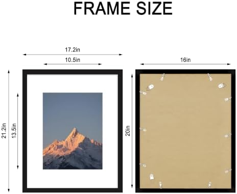 16x20 Wood Picture Frame Set of 4, Wall Mount for Home Decor, Black - Image 4