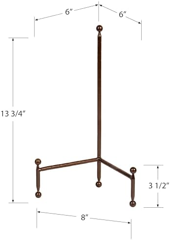 Red Co. Decorative Tripod Plate Stand and Art Holder Easel in Bronze Finish - 14" h (Pack of 2) - Image 5