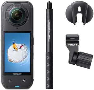 Insta360 X5 Ski Bundle - Waterproof 8K 360 Camera, Invisible Selfie Stick Effect, Leading Low Light, Rugged & Replaceable Lens, 3-Hour Battery, Clear Audio, Stabilization by Unknown