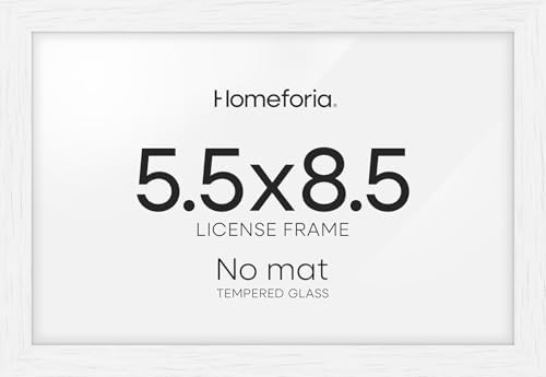 Homeforia 5.5x8.5 Black Oak Business License Frame, High-End Wood, Glass by Homeforia