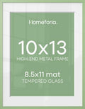 Homeforia 10x13 Green Picture Frame, High-End Metal, 8.5x11 Mat, Glass by Homeforia