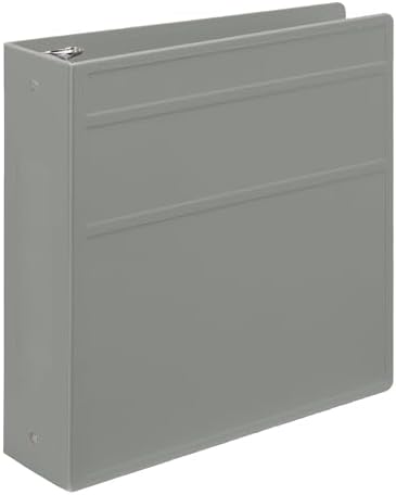 Carstens 3-Inch Heavy Duty 3-Ring Binder - Side Opening, Ash Gray, Durable Plastic, Precision No-Gap Rings, Waterproof Cover, No Pockets, Holds 400 US Letter Sheets, BPA-Free, Made in USA (1742-3R) - Image 2