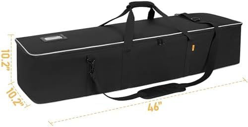 Multifunctional Tripod Bag 45 X 10 X 10 Inches / 114 X 25 X 25 cm Heavy Duty Tripod Carrying Case with Handle for Lights, Speakers, Cameras, Booms, Microphone Stands, Black - Image 4