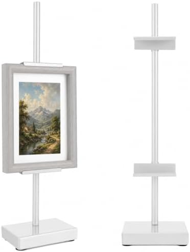 18” Steel Adjustable Tabletop Easel Stand,Picture Frame Holder for Display,Decorative Stands for Photos,Plates,Painting,Artwork,Poster,Books (White, 18 in) by Donghome-decorateyourhome