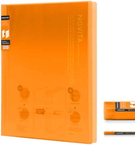 Kokuyo 40-Pocket Binder with Plastic Sleeves 8.5"x11" (Yellow), A4 and US Letter Expandable Art Portfolio Folder with Clear Sheet Protectors. 80 Pages of Presentation Display Book. (RA-N40Y) by KokuyoUS