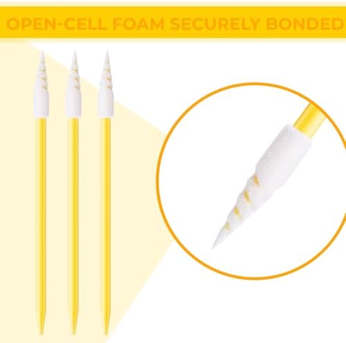 Chinco 200 Pcs Cleaning Swabs 2.56'' Sponge Tip Swabs Sticks Yellow - Image 3